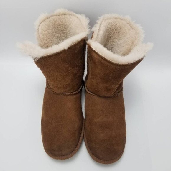 Tamarac Winter Boots Sonika Button Suede Shearling Lambs Wool Linning Size 7 M - Picture 3 of 12